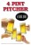 Niagra 4 Pint Glass Pitcher Jug - Box of 6
