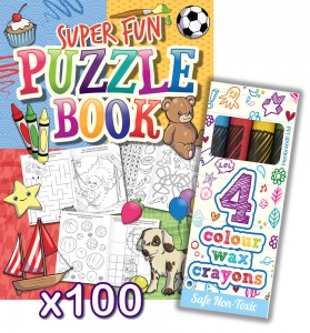 Puzzle Activity Book & Crayon Sets