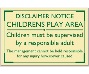 Childrens Play Area Disclaimer External Sign