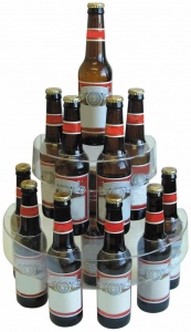 Acrylic Two Tier Beer Bottle Retail Display Stand