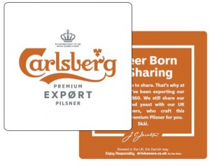Carlsberg Export Lager Branded Cardboard Pub Beer Mats