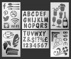 Chalkboard Stencils - Bar & Cafe Set