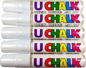 U-Chalk Large Wet Wipe Pens (White) 5 Pack