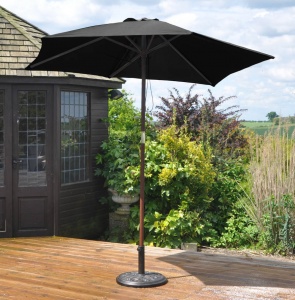 Wooden Frame Garden Parasol - Black