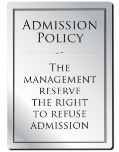 Right to Refuse Admission Sign - Silver