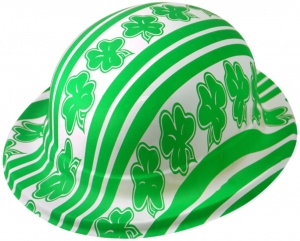 St. Patricks Day Shamrock Pattern Plastic Bowler Hat