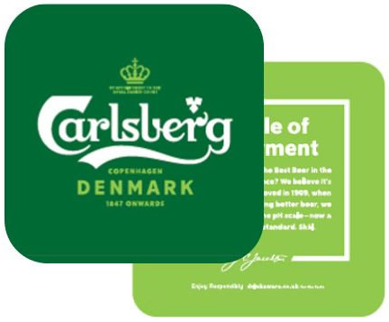 BEER MAT x 4 Details about   CARLSBERG LAGER COASTER 