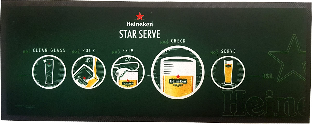 Heineken Runner/Mat BRAND NEW & UNUSED Great for Home Bars 