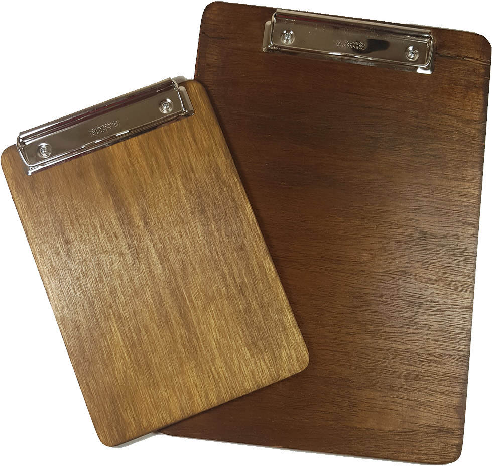 Wooden clipboard menu holders