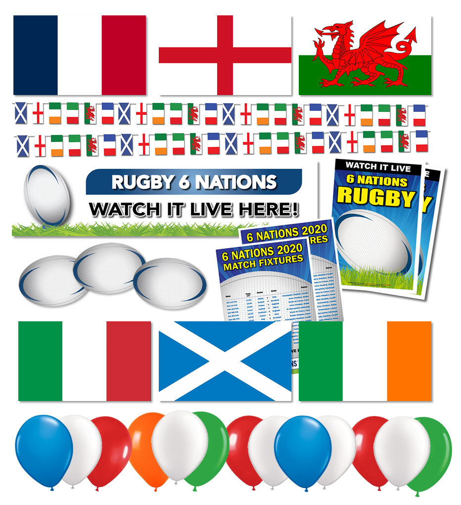 Six Nations Rugby 2020 Bar Decoration Pack