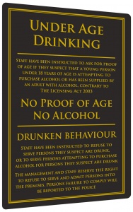 Licensing Act Sign