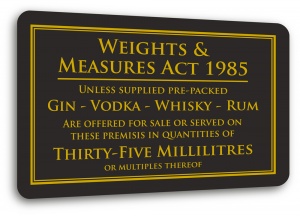 Weights & Measures Sign - 35ml