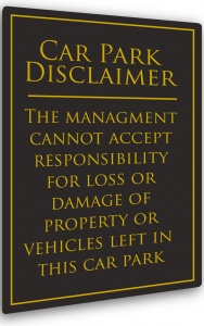 Car Park Disclaimer Sign