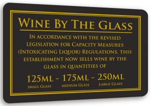 Wine By Glass Sign - 125ml, 175ml & 250ml