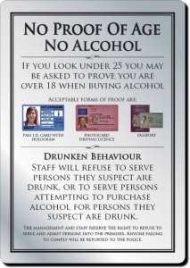 Proof of Age Bar Sign