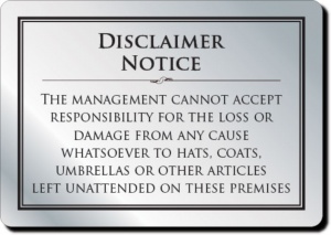 Cloakroom Disclaimer Notice