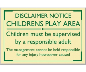 Childrens Play Area Disclaimer External Sign