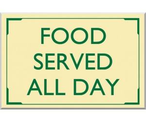 Food Served All Day External Sign