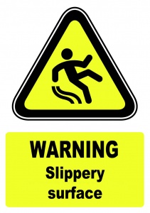 Warning Slippery Surface Sign