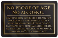 No Proof of Age, No Alcohol Sign