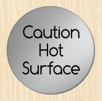 Caution Hot Surface Disc Sign