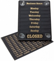 Business Opening Hours Sign Set