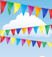 Multi-coloured Pennant Bunting (7m)