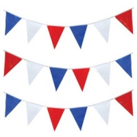 Red, White & Blue Pennant Bunting (7m)