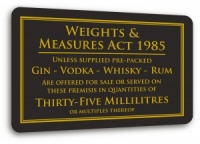 Weights & Measures Sign - 35ml