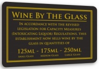 Wine By Glass Sign - 125ml, 175ml & 250ml