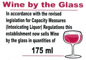 Wine By The Glass 175ml Sign